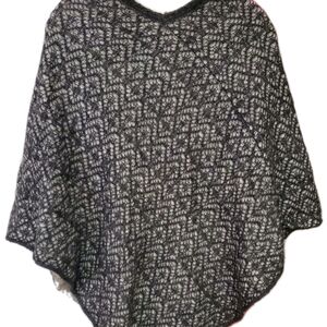 Women's Dark Gray Wool & Mohair Shawl, Iperico Made In Italy, One Size Fits All